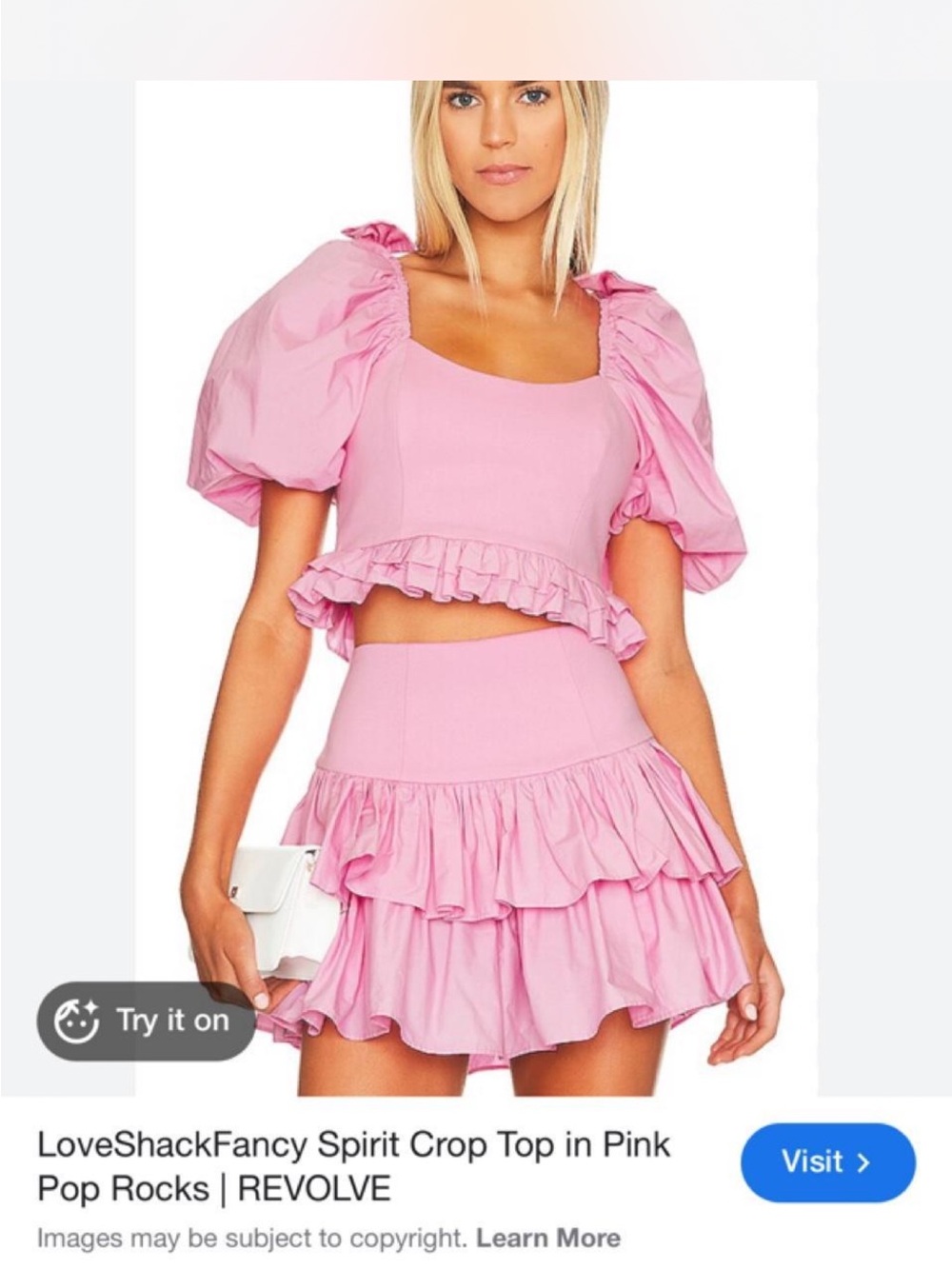 LoveShackFancy Pink Ruffled Mini Skirt